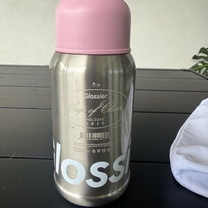 Glossier Silver Bottle with Pink Lid
